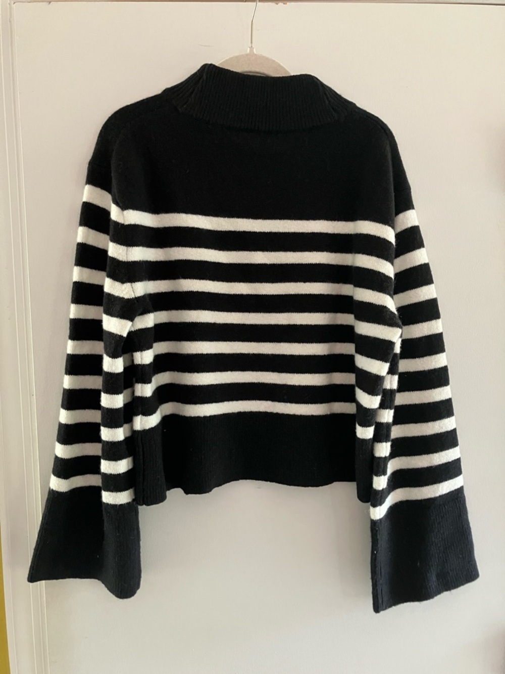 J. Crew Black & White Striped bell sleeve Sweater - Picture 5 of 8